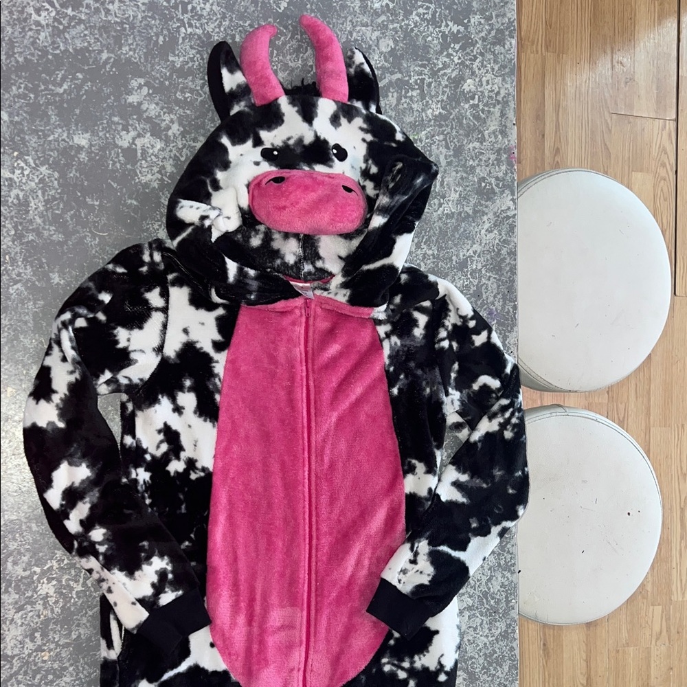 Cow Print Onesie with Pink Accents